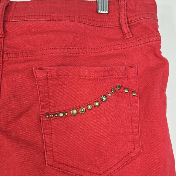 Sonoma Red Washed Taylor Studded Modern Fit Stretch High Rise Shorts - Picture 5 of 8
